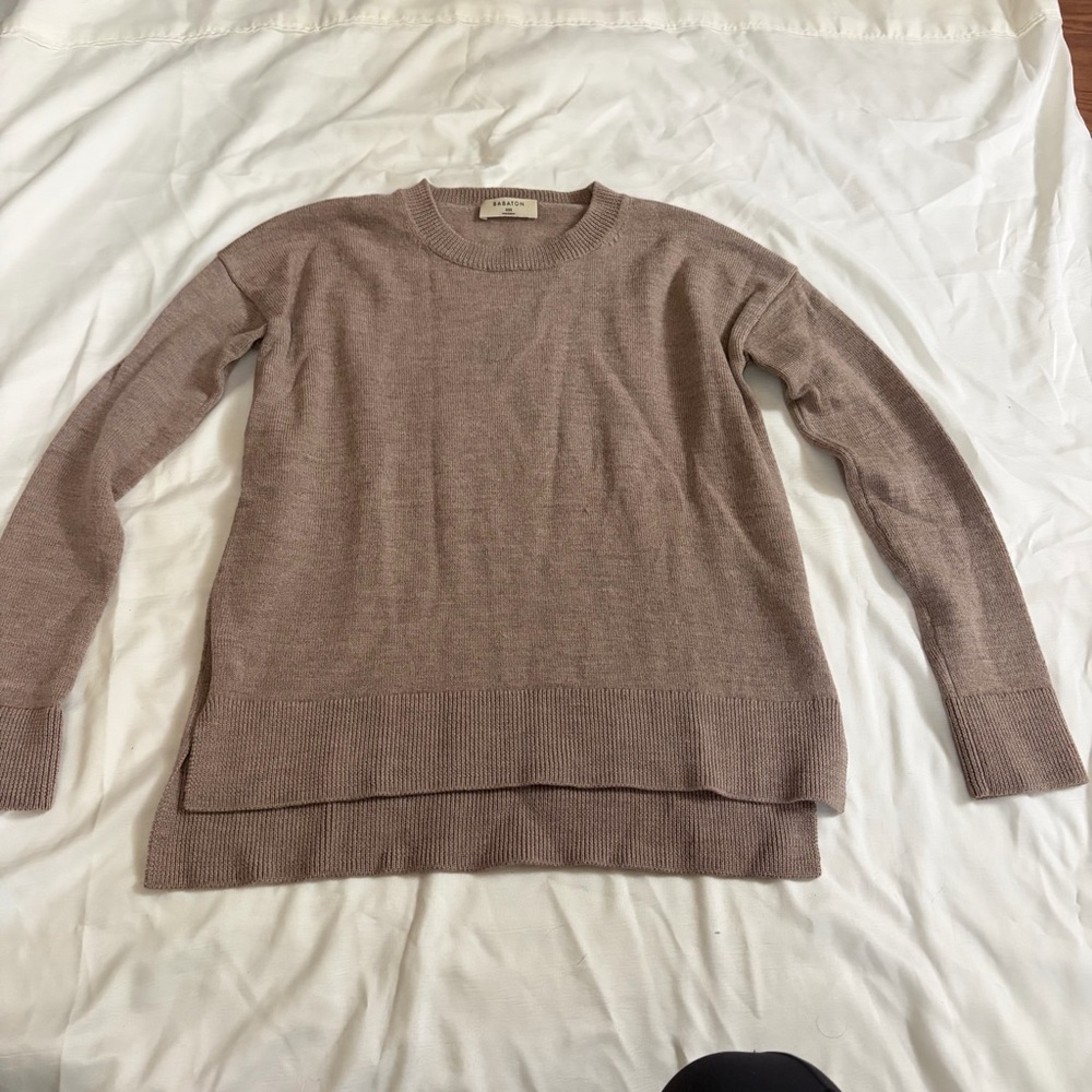 Babaton 100% merino wool‎ brown knit sweater size XXS